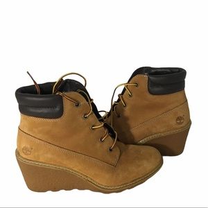 Timberland Amston Wedge Boots Womens Size 7